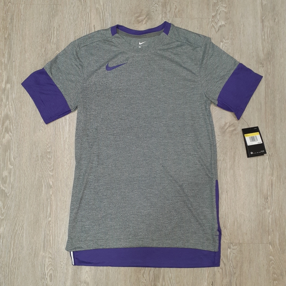 Nike Mens Football Short Sleeve Shirt Gray/Purple Size Small New